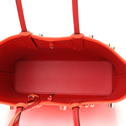 Christian Louboutin Calfskin Empire Spike Studded East West Cabata Tote Orange 6 of 11