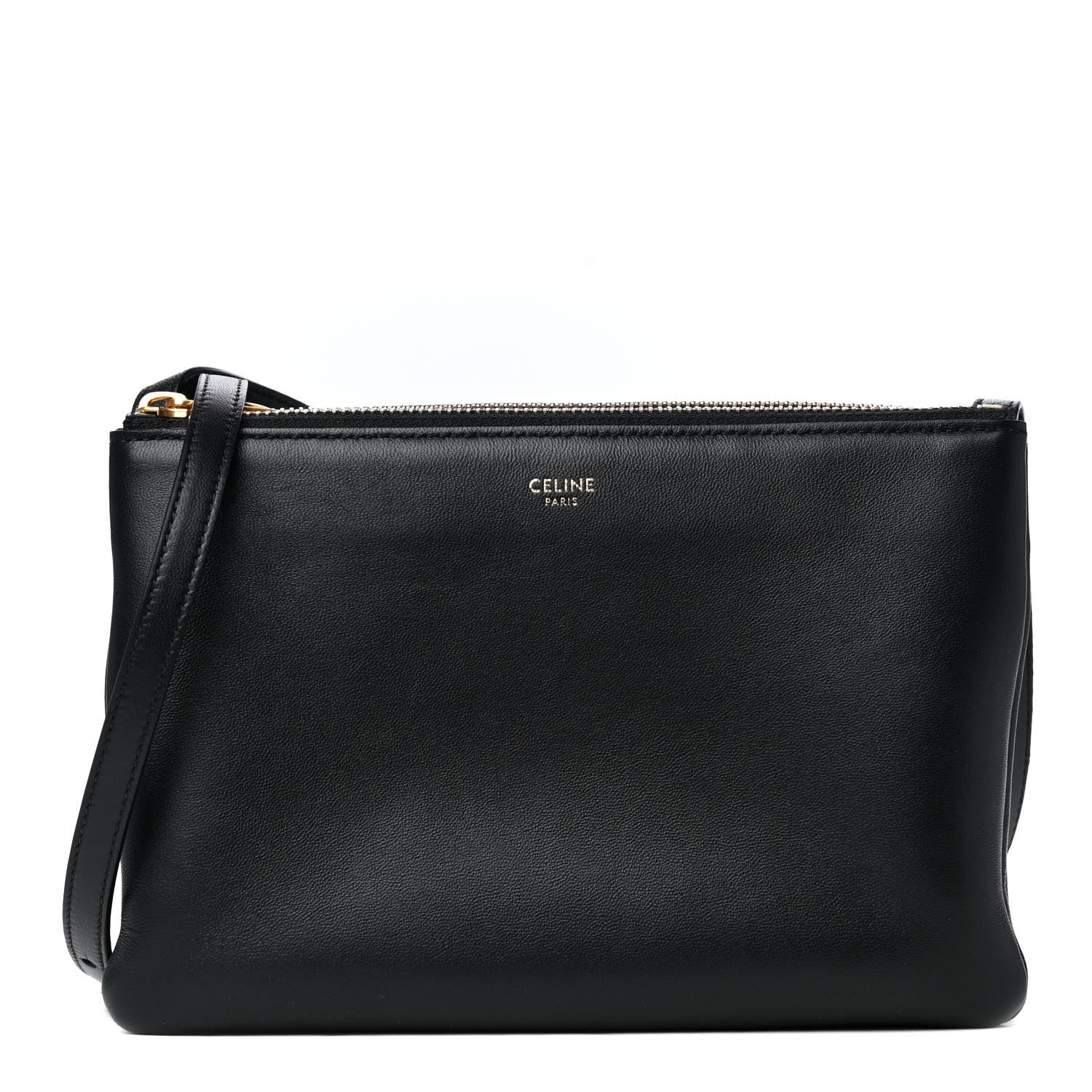 Celine Lambskin Large Trio Crossbody Bag Black 1 of 4