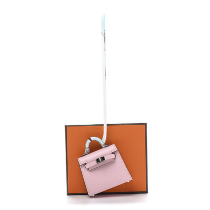 Hermes Tadelakt Mini Kelly Twilly Bag Charm Rose Sakura 7 of 7