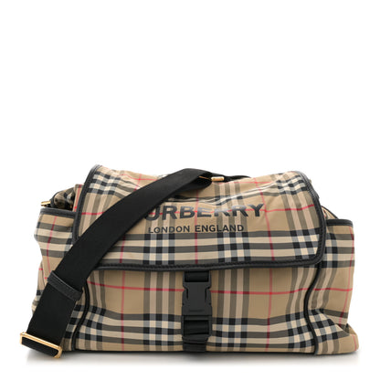 Burberry Nylon Vintage Check Logo Diaper Bag 1 of 10