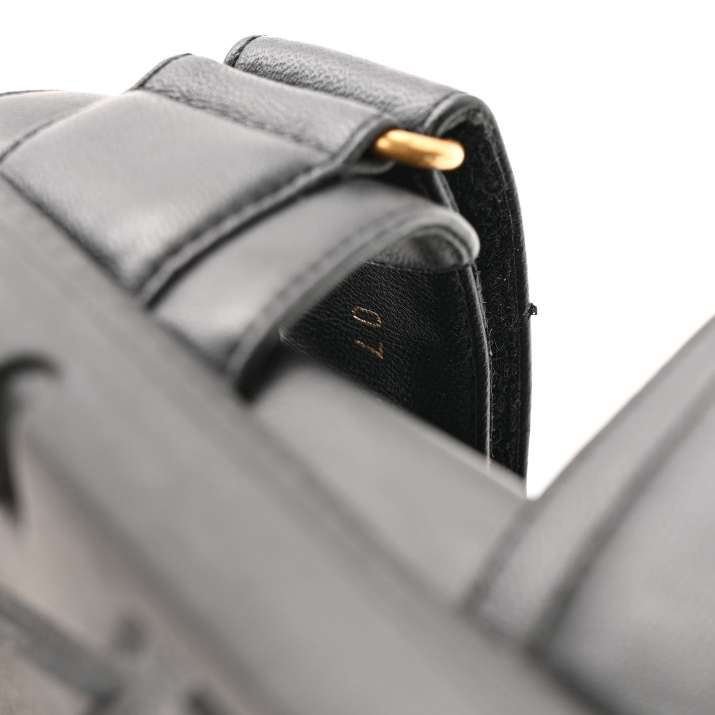 Lambskin Dioract 10mm Sandals 36.5 Black