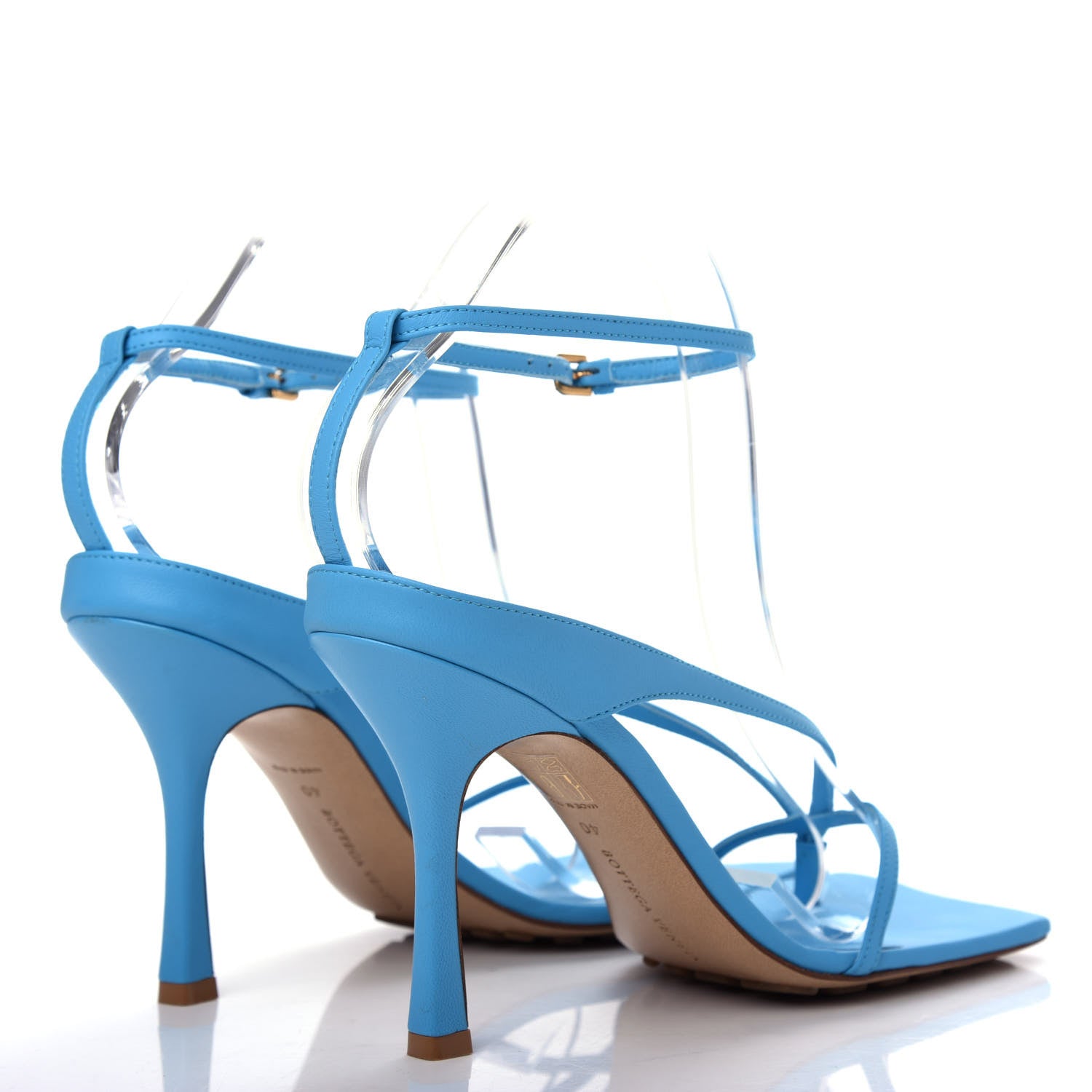 Bottega Veneta Lambskin Stretch Multi Strap 90mm Sandals 40 Sky Blue 4 of 10