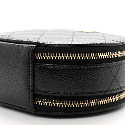 Chanel Caviar Quilted Round Handle With Care Vanity With Chain Black 8 of 9