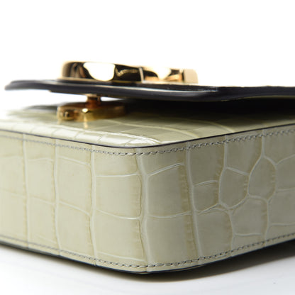 Chloe Calfskin Crocodile Embossed Mini C Double Carry Light Eucalyptus 7 of 9