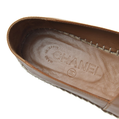 Chanel Calfskin CC Espadrilles 38 Light Brown 6 of 23