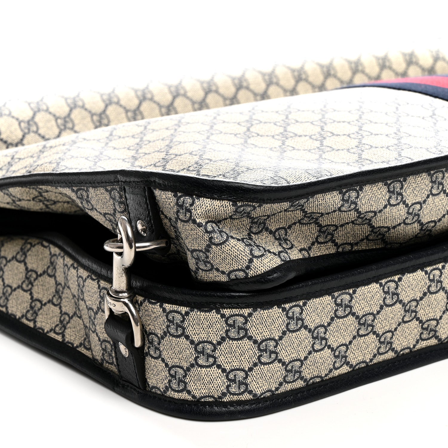 Gucci GG Supreme Monogram Web Savoy Garment Bag Beige Blue 8 of 10