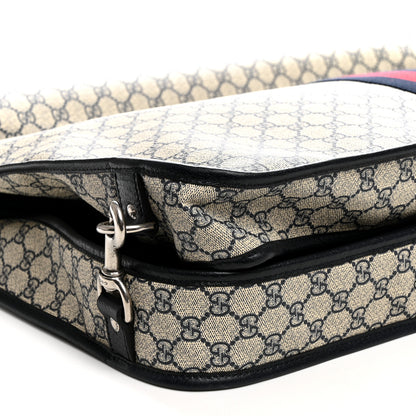 Gucci GG Supreme Monogram Web Savoy Garment Bag Beige Blue 8 of 10