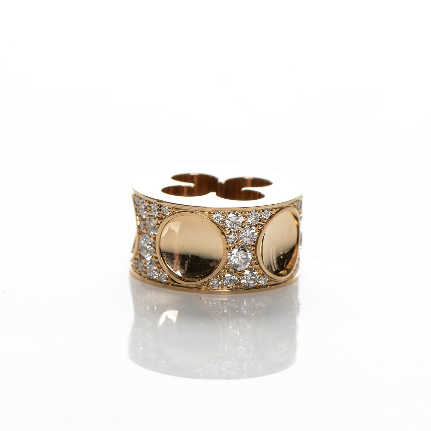 18K Yellow Gold Diamond Empreinte Pendant