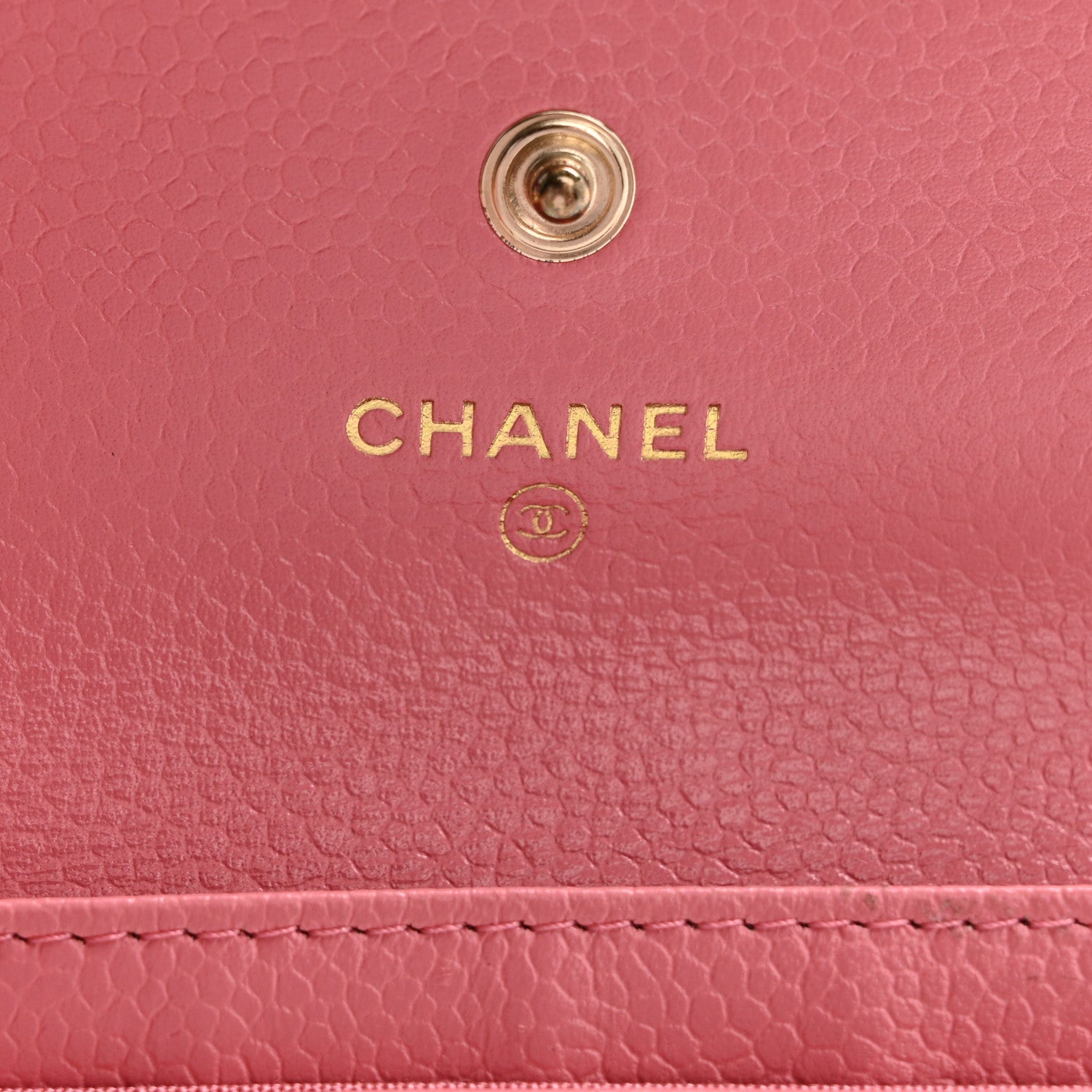 Chanel Caviar Camellia Embossed Card Holder Wallet Pink 6 of 9