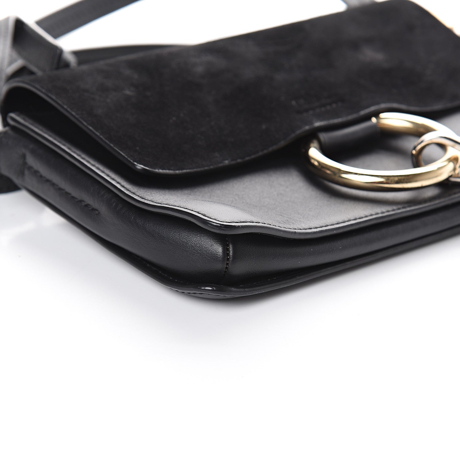 Chloe Suede Calfskin Small Faye Shoulder Bag Black 6 of 7