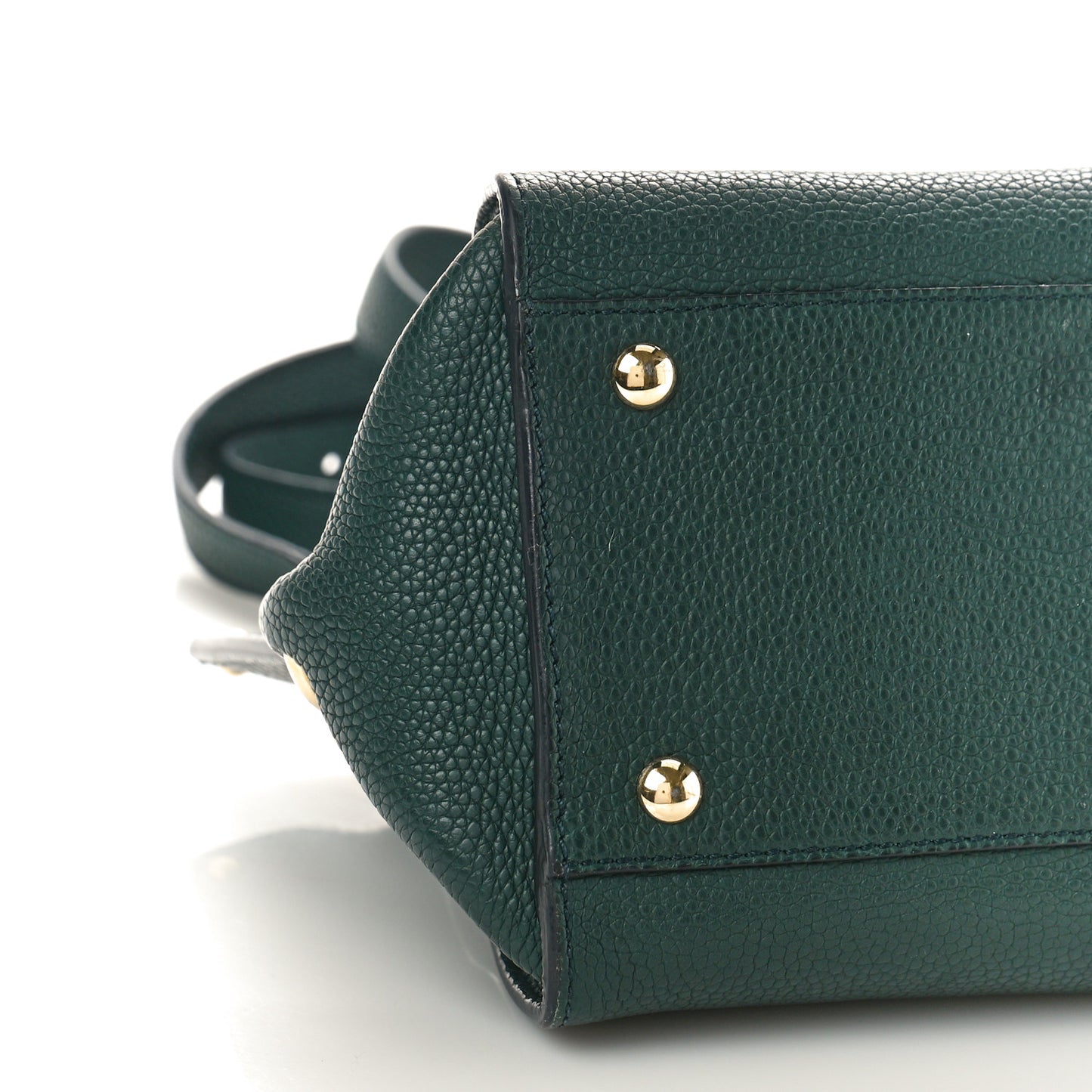 Grained Calfskin Sofia Satchel Dark Green