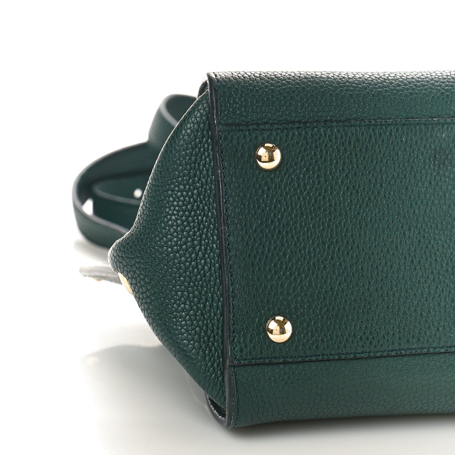 Salvatore Ferragamo Grained Calfskin Sofia Satchel Dark Green 7 of 10