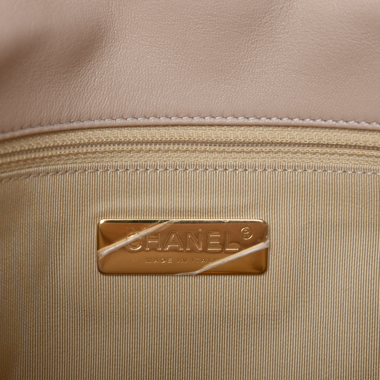 Lambskin Quilted Medium 19 Flap Beige
