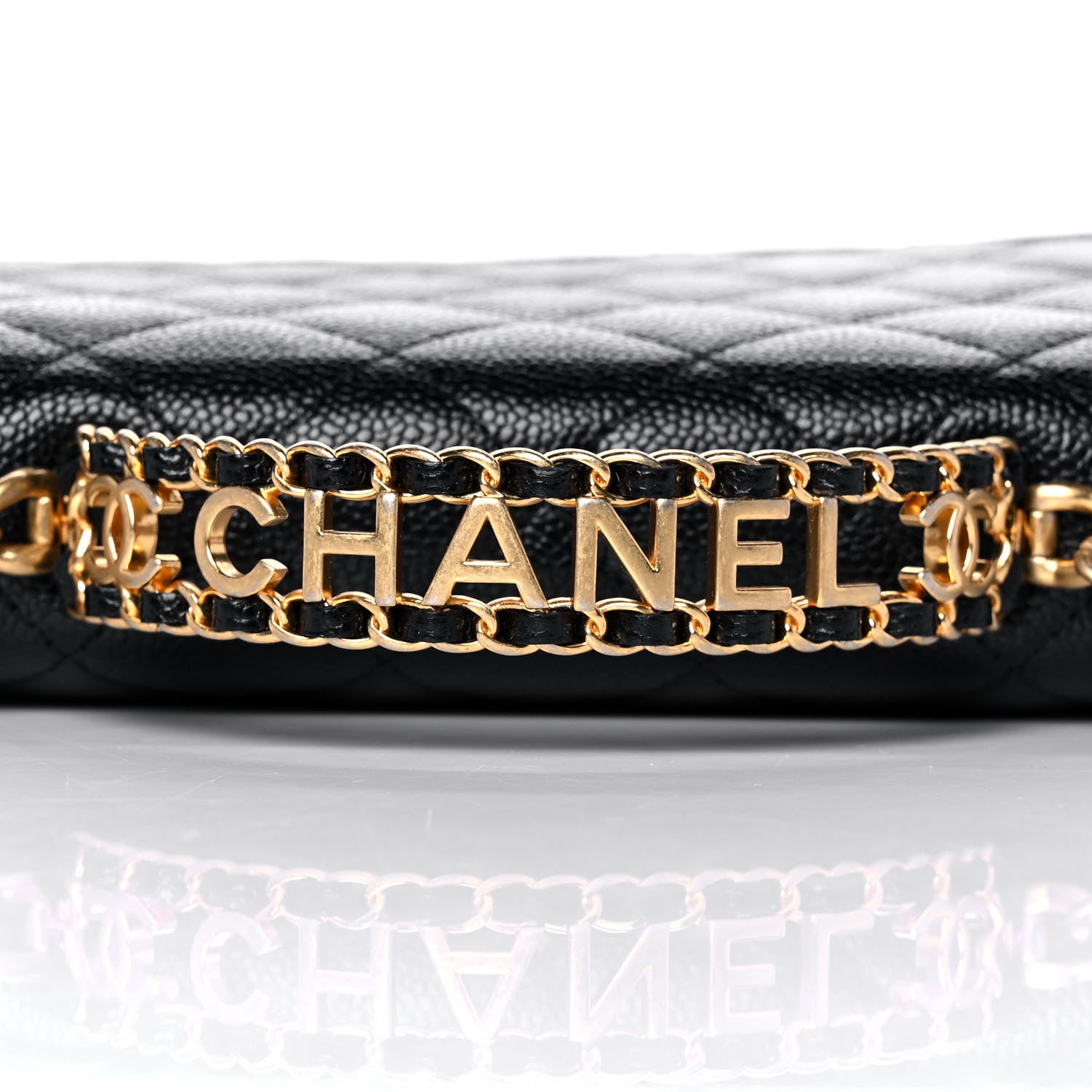 Chanel Shiny Caviar Quilted Pick Me Up Wallet On Chain WOC Black 11 of 14