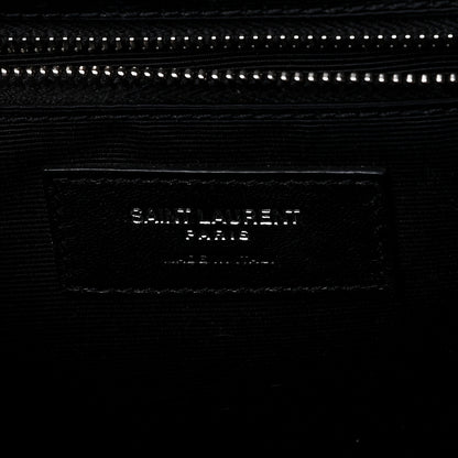 Saint Laurent Grain De Poudre Textured Mixed Matelasse Large Triquilt Monogram Satchel Asphalt 8 of 9