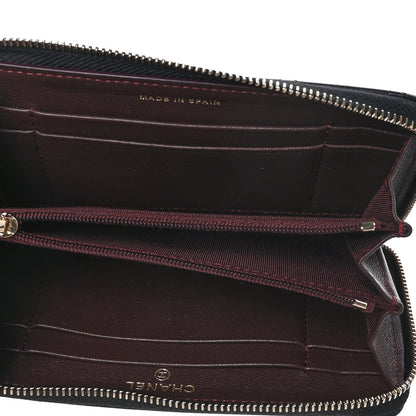Chanel Lambskin Quilted Medium Zip Around Wallet Black 5 of 8