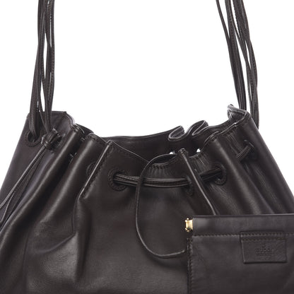 Gucci Calfskin Drawstring Shoulder Bag Brown 8 of 10