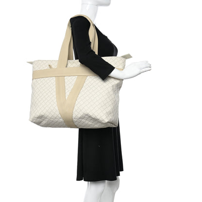 Bottega Veneta Intreccio Rubber East West Tote White 2 of 12