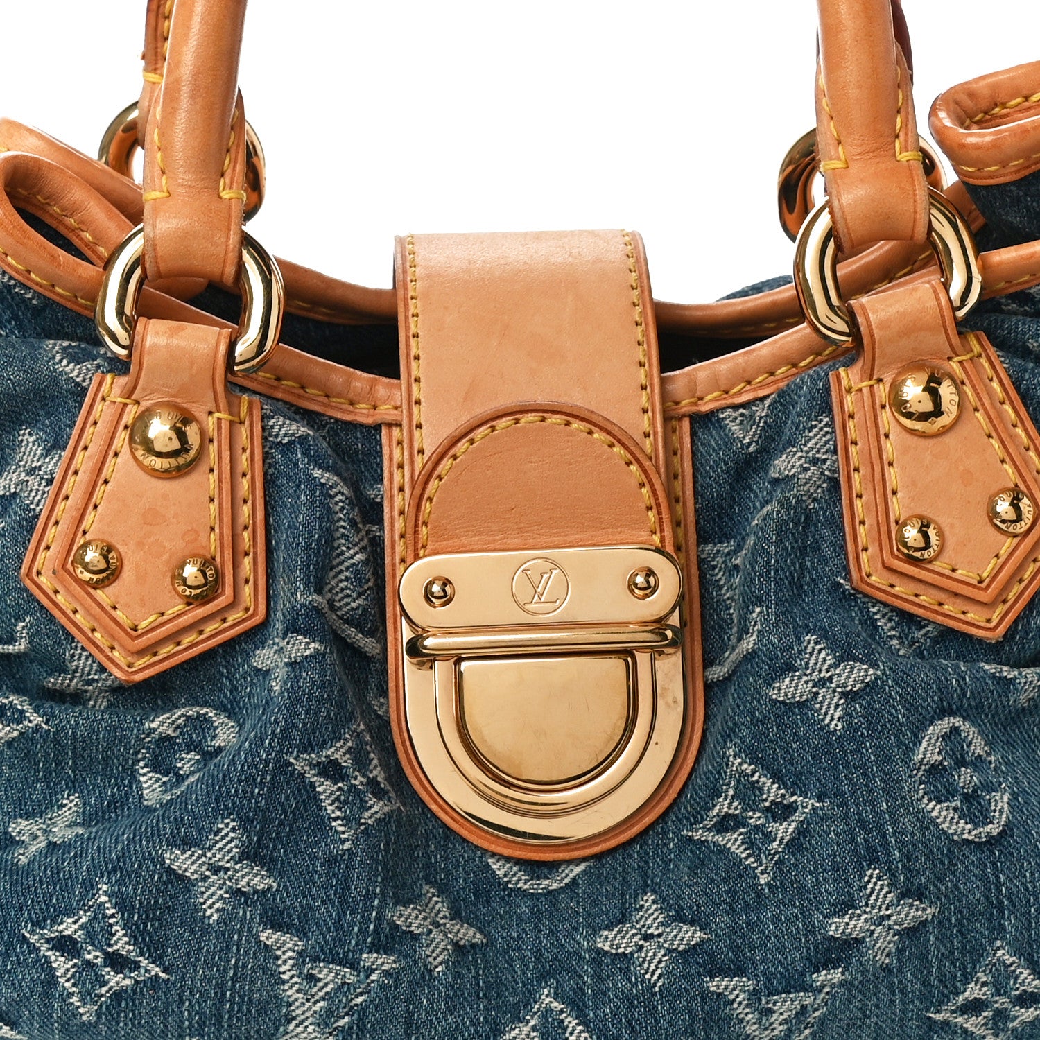 Louis Vuitton Monogram Denim Pleaty Blue 7 of 9