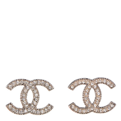 Chanel Crystal CC Earrings Silver 1 of 5