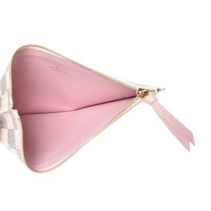 Louis Vuitton Damier Azur Felicie Chain Wallet Zippered Insert Rose Ballerine 5 of 6
