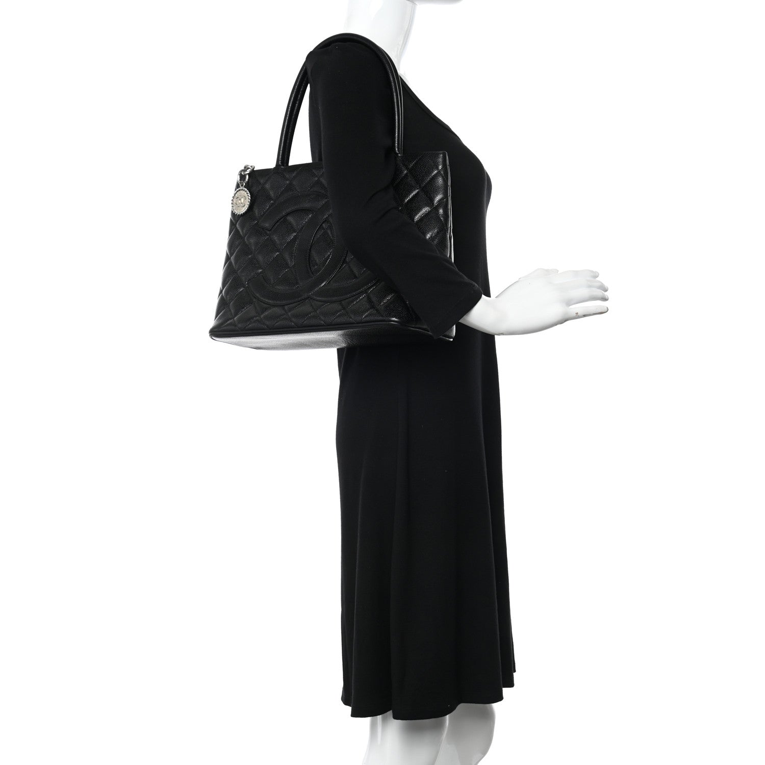 Chanel Caviar Quilted Medallion Tote Black 2 of 11