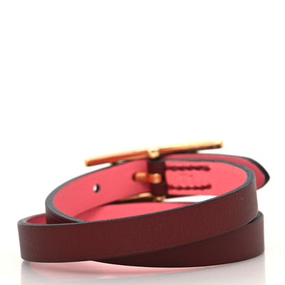Hermes Swift Behapi Double Tour Bracelet T1 Rouge H Rose Ete 3 of 6
