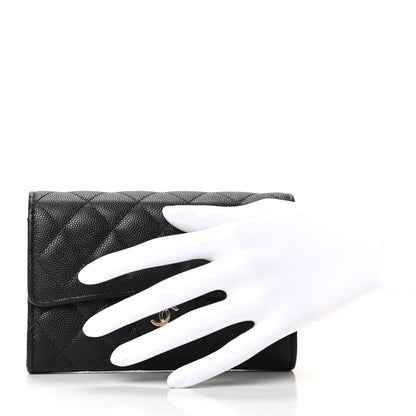 Chanel Caviar Quilted Medium Flap Wallet Black 2 of 8