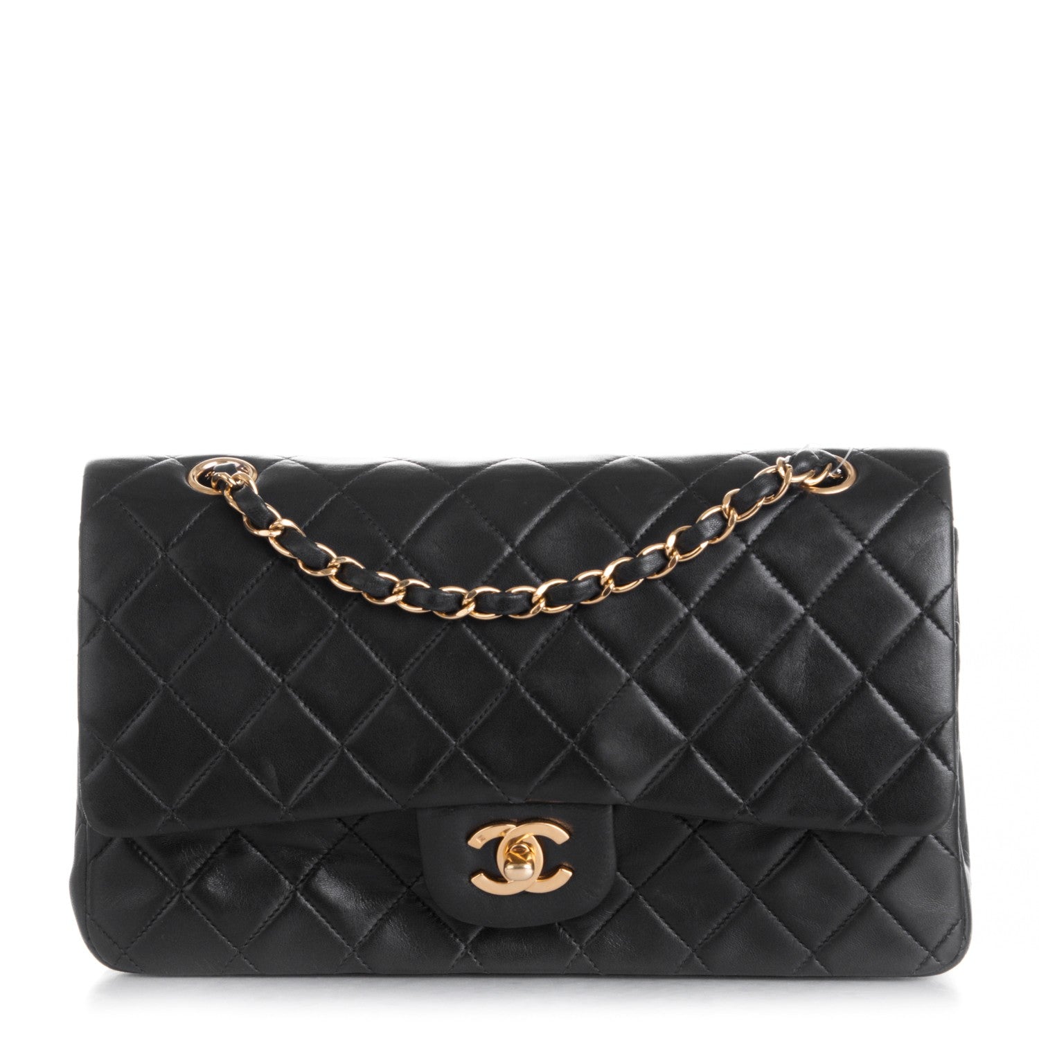 Chanel Lambskin Quilted Medium Double Flap Black 1 of 8