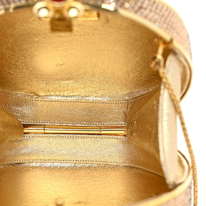 Judith Leiber Swarovski Crystal Minaudiere Clutch Gold 5 of 11