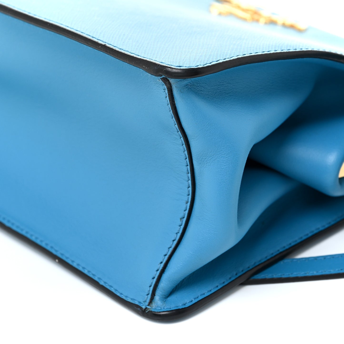 Saffiano City Calf Light Frame Bag Celeste