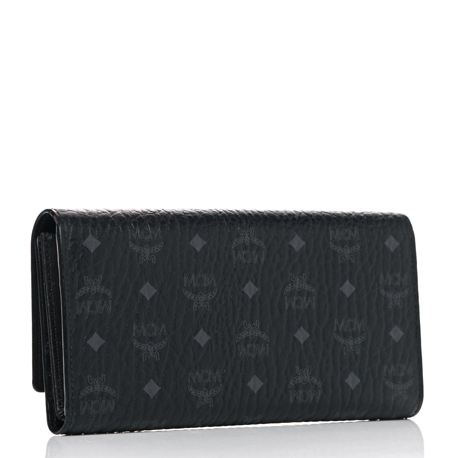 MCM Visetos Large Tri-Fold Flap Wallet Black 3 of 10