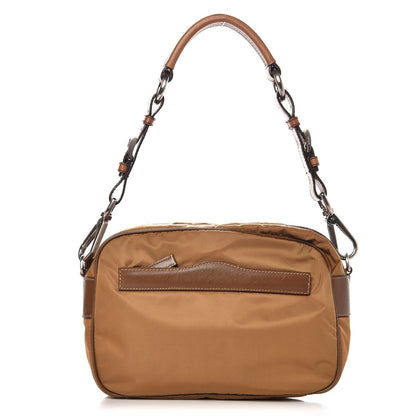Prada Tessuto Nylon Saffiano Shoulder Bag Tobacco 1 of 8