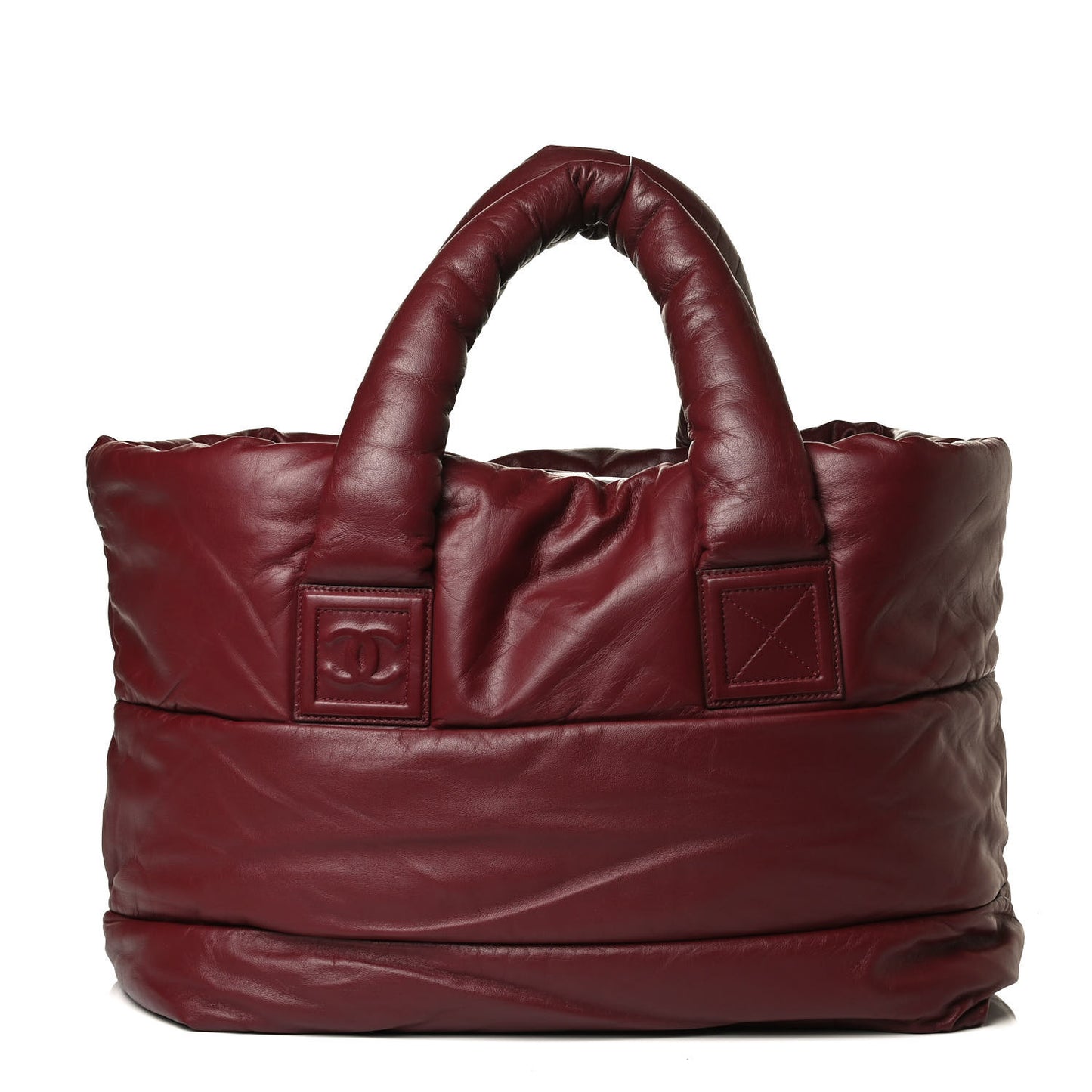 Lambskin Quilted Medium Coco Cocoon Reversible Tote Black