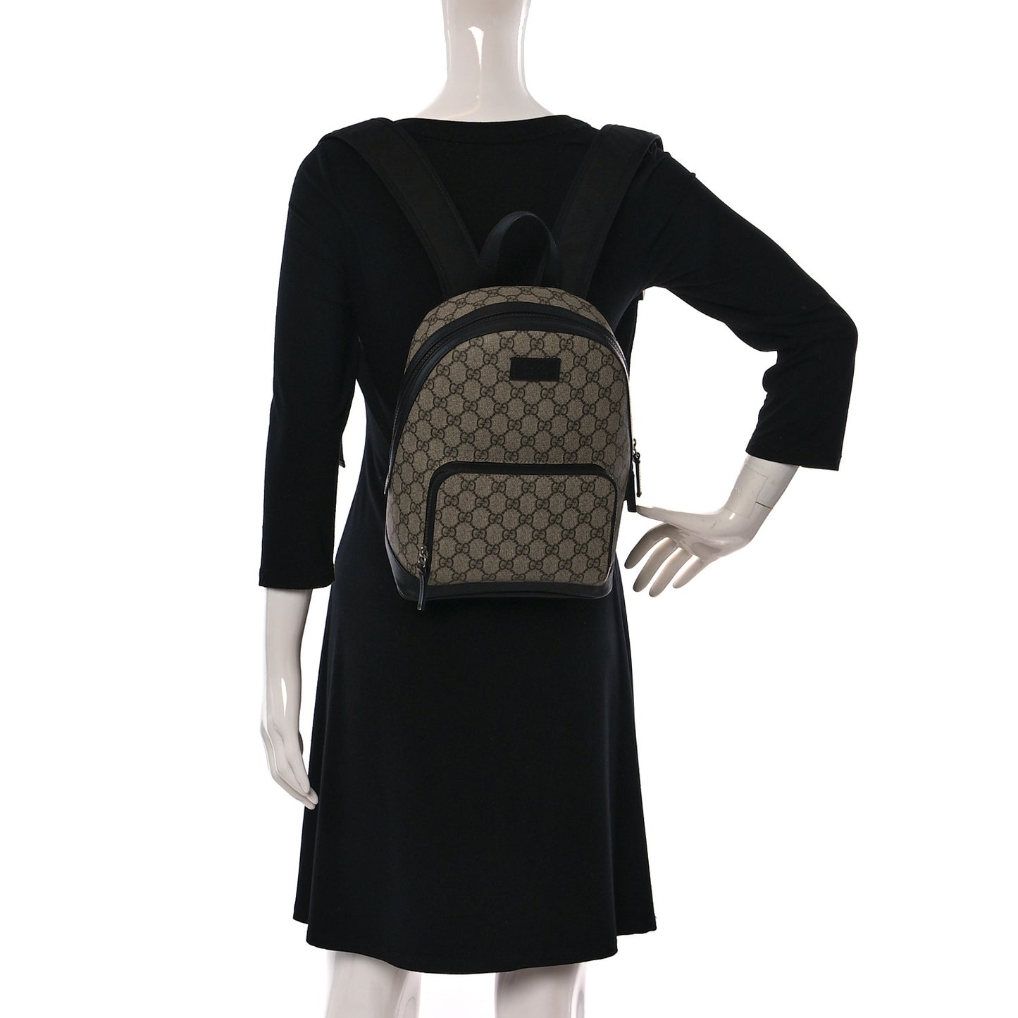 GG Supreme Monogram Small Eden Day Backpack Black