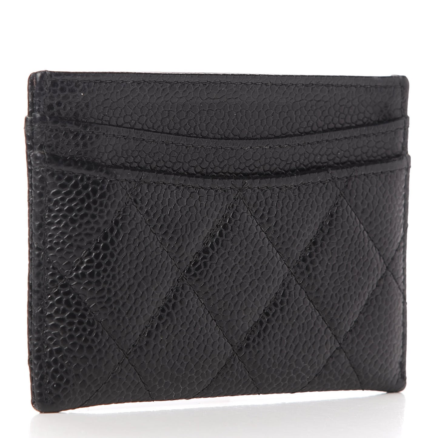 Caviar Quilted Card Holder Black
