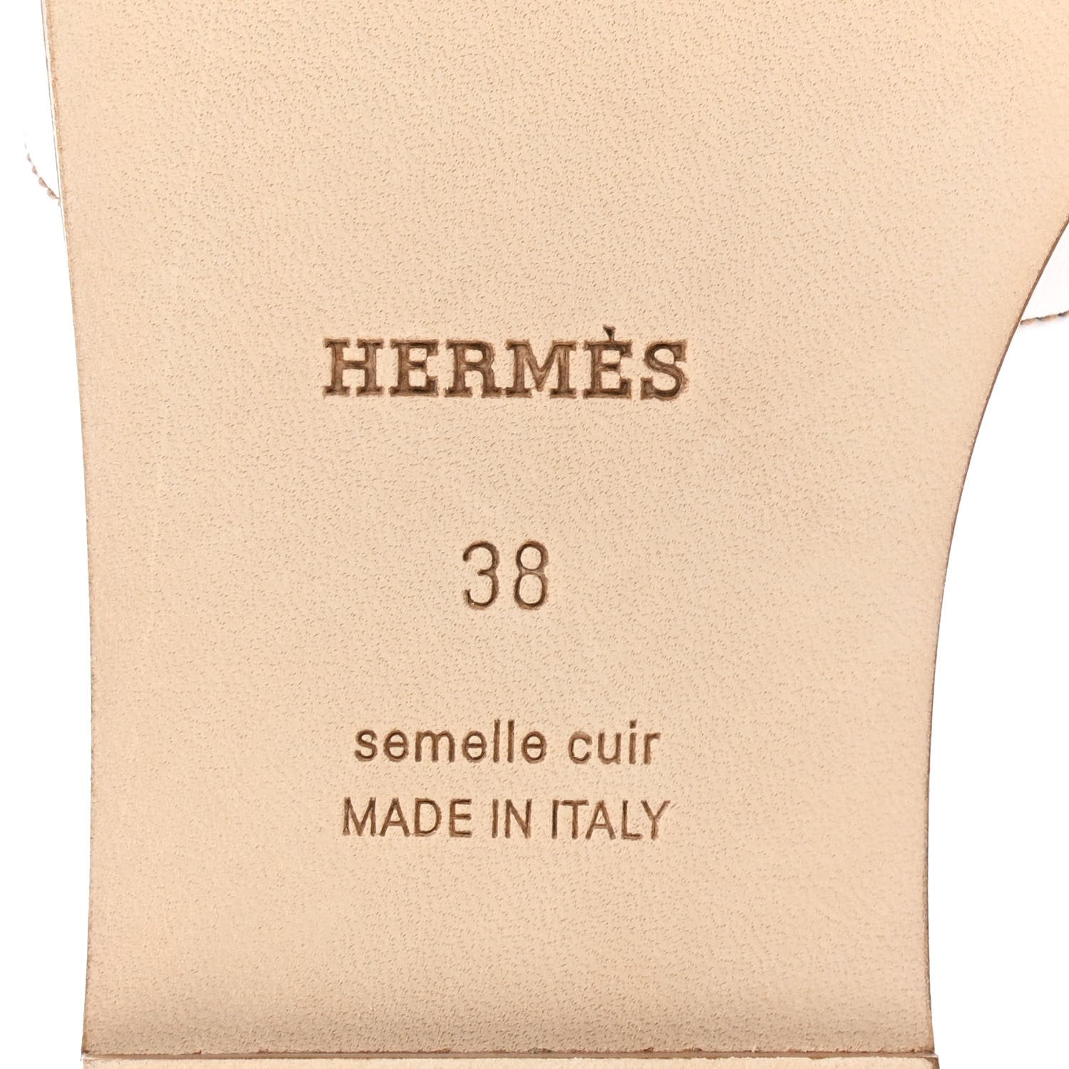 Hermes Box Calfskin Oran Sandals 38 White 6 of 9