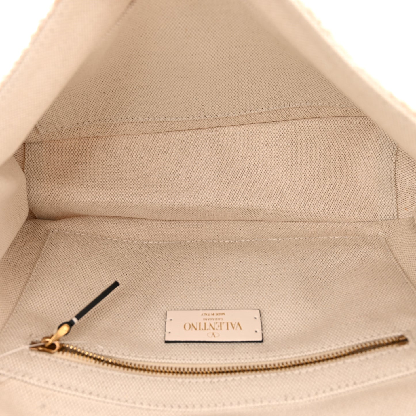 Knit Large Roman Stud Shoulder Bag Ecru