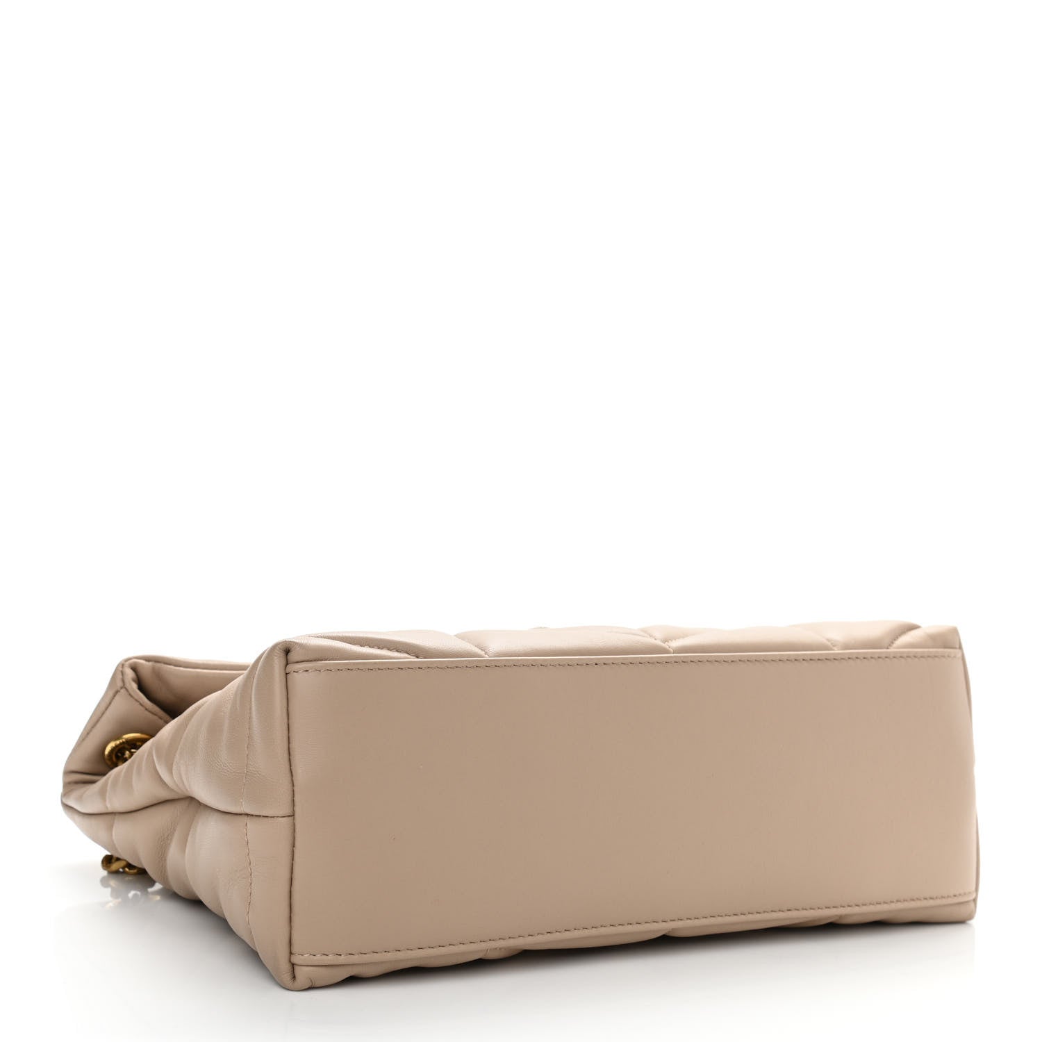 Saint Laurent Lambskin Quilted Small Loulou Puffer Monogram Chain Satchel Dark Beige 4 of 11