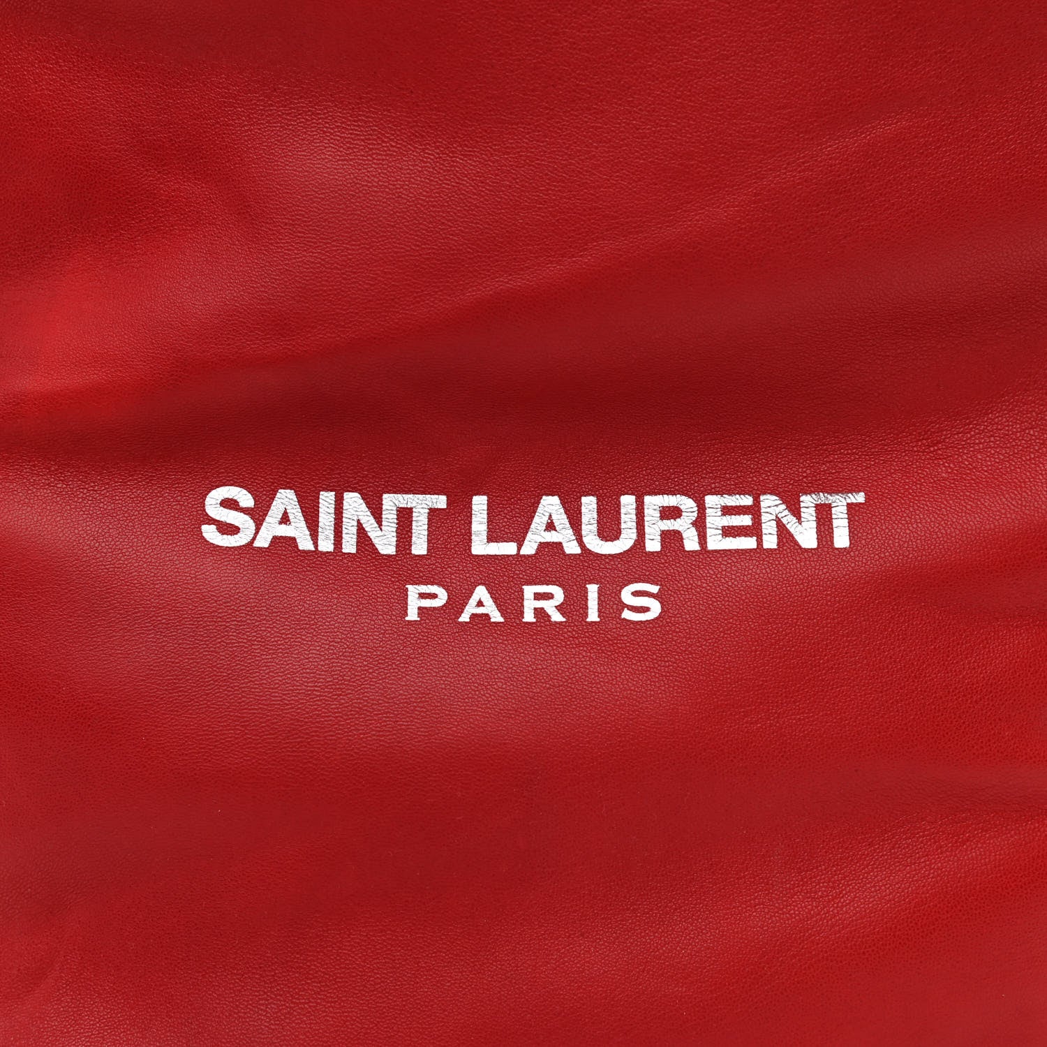 Saint Laurent Lambskin Teddy Drawstring Bag Eros Red 9 of 12