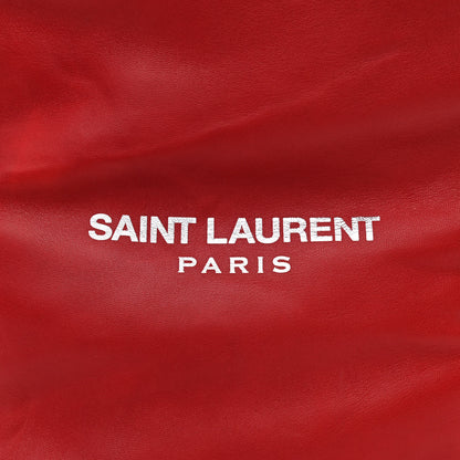Saint Laurent Lambskin Teddy Drawstring Bag Eros Red 9 of 12