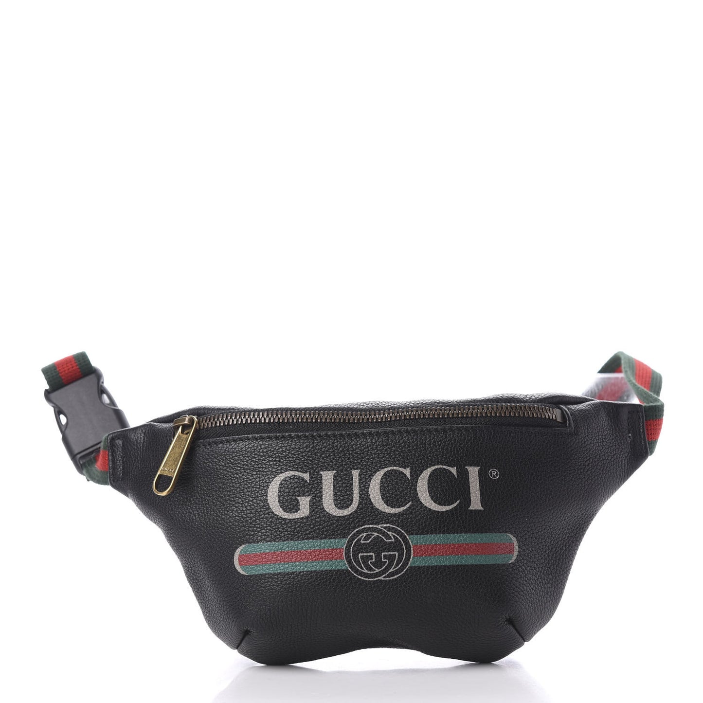 Grained Calfskin Small Logo Belt Bag Black