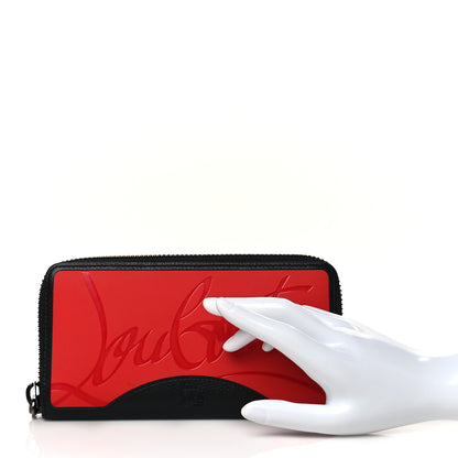 Christian Louboutin Calfskin Panettone Zip Around Wallet Loubi Red Black 2 of 7