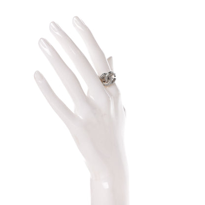 Chanel Crystal CC Ring 6 Gold 3 of 7