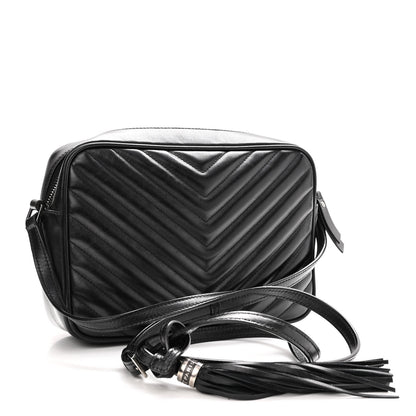 Saint Laurent Calfskin Matelasse Monogram Lou Camera Bag Black 3 of 12