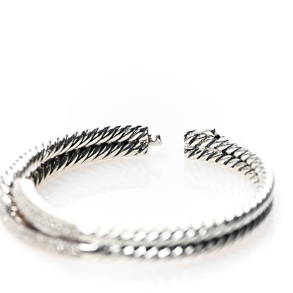 David Yurman Sterling Silver Diamond Pave 10mm Single Loop Labyrinth Bracelet 4 of 5