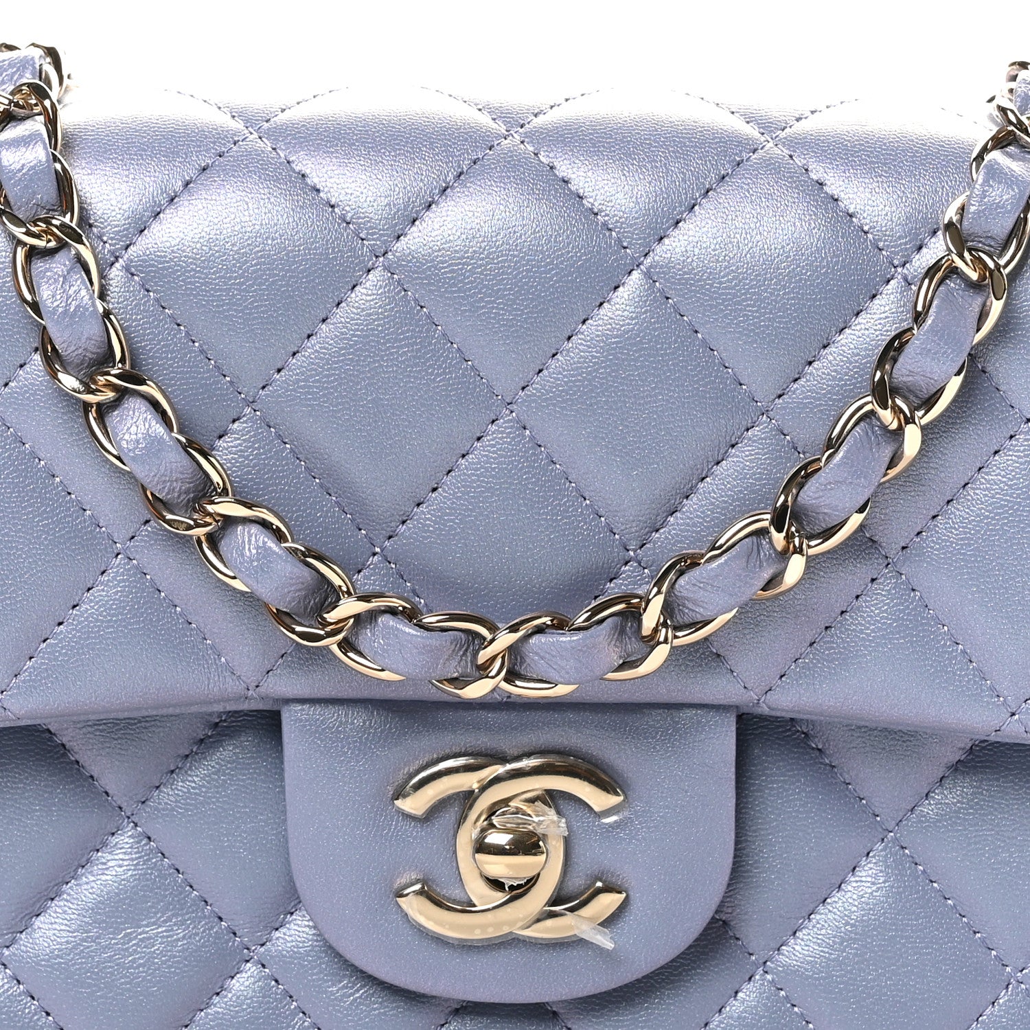 Chanel Iridescent Lambskin Quilted Mini Rectangular Flap Light Purple 8 of 11