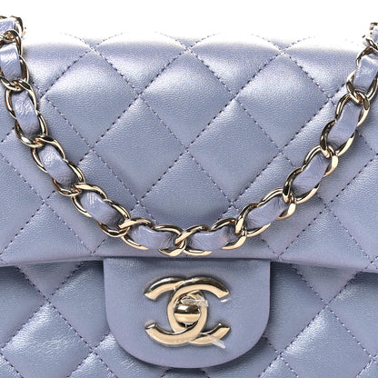 Chanel Iridescent Lambskin Quilted Mini Rectangular Flap Light Purple 8 of 11