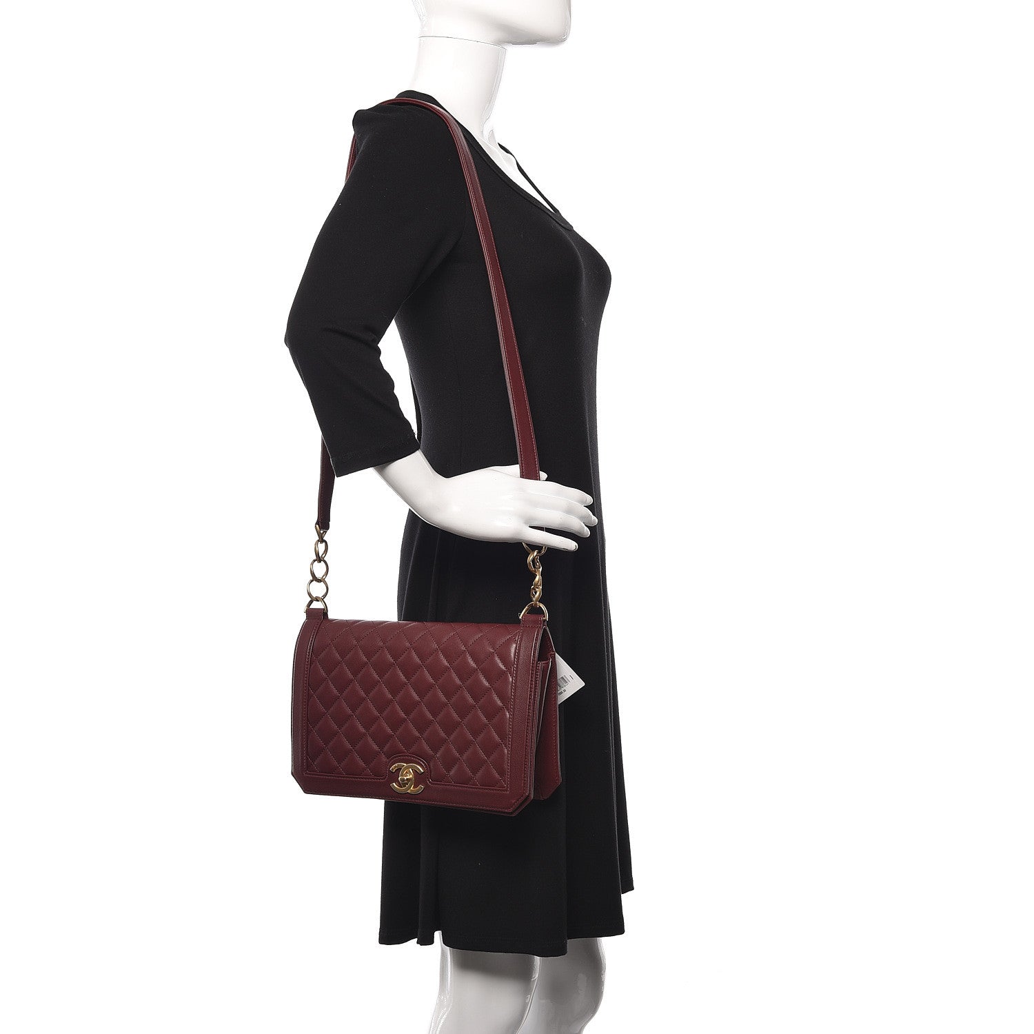 Chanel Calfskin Quilted Large Flap Bag Burgundy 2 of 11