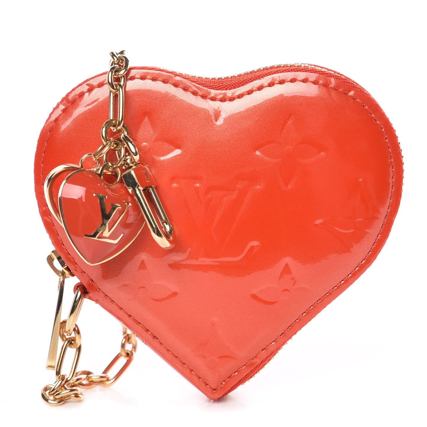 Vernis Heart Coin Purse Orange Sunset